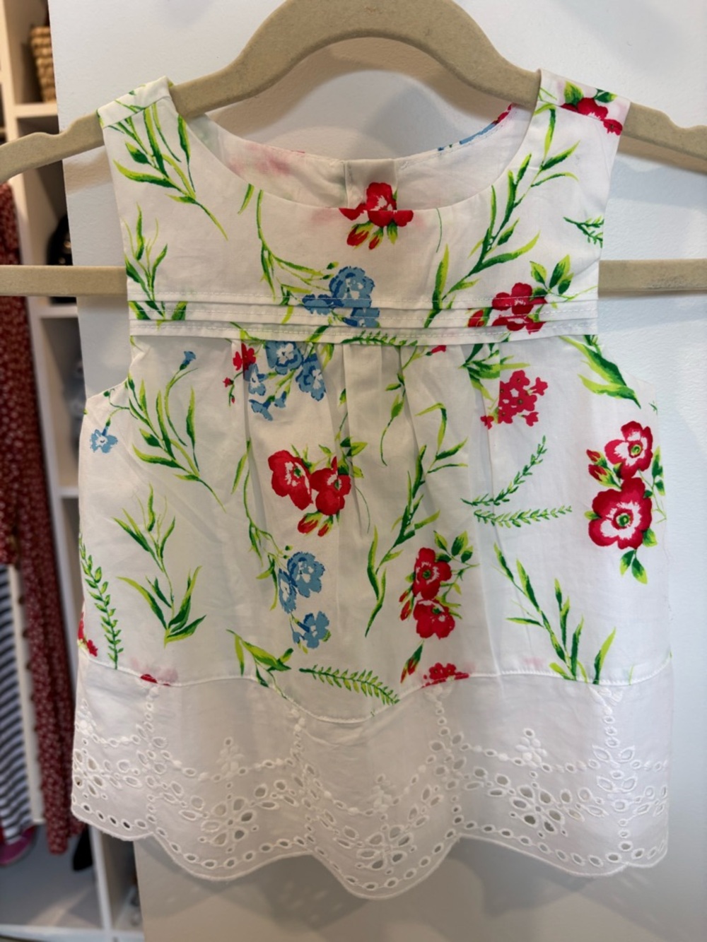 Janie and Jack White Blouse with Floral Print